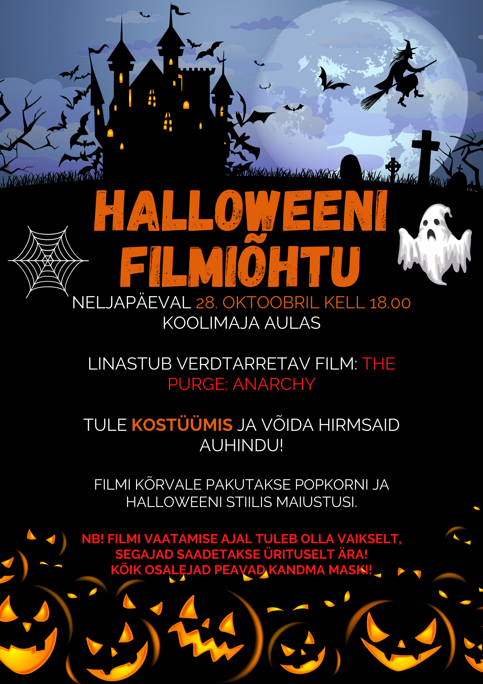 Halloweeni kinoõhtu plakat